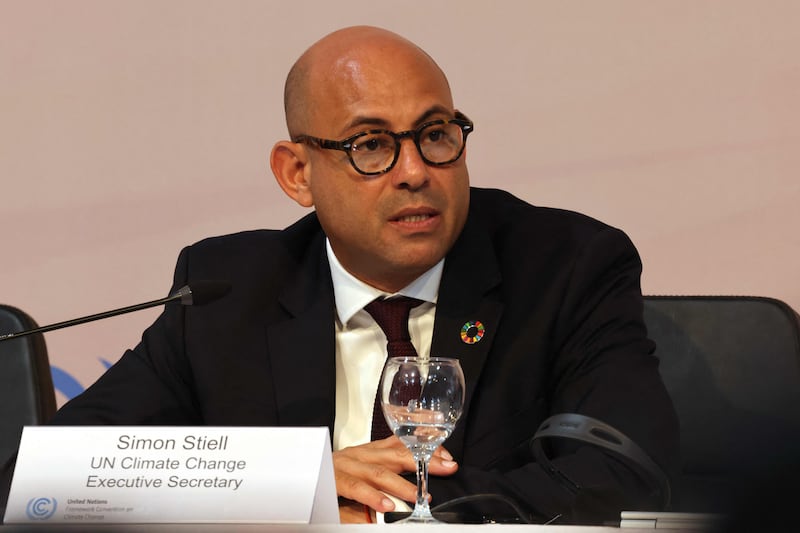 Simon Stiell, the UN climate change executive secretary, described the findings of the report as alarming.  AFP