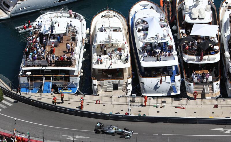 Mercedes'  German driver Nico Rosberg drives during the Monaco Formula One Grand Prix at the Circuit de Monaco in Monte Carlo on May 26, 2013.    AFP PHOTO / JEAN-CHRISTOPHE MAGNENET
 *** Local Caption ***  204400-01-08.jpg
