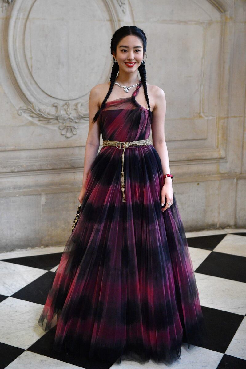 Chinese actress Ora Yang at the Dior Haute Couture show in Paris. AFP