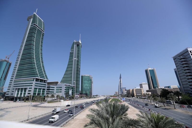 FILE PHOTO: Bahrain Financial Harbour (L) and Bahrain World Trade Center are are seen in the diplomatic area in Manama, Bahrain, February 28, 2018. REUTERS/Hamad I Mohammed/File Photo