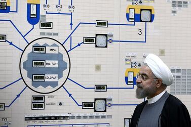Iranian President Hassan Rouhani visiting the Bushehr nuclear power plant in southern Iran. EPA