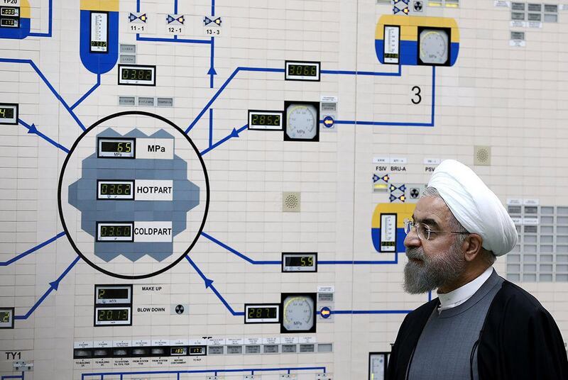 epa07554897 (FILE) - A handout file picture made available by the Iranian Presidency Office shows Iranian President Hassan Rouhani visiting the Bushehr nuclear power plant in the city of Bushehr, southern Iran, 13 January 2015(Reissued 08 May 2019). State broadcaster IRIB reported on 08 May 2019 that President Hassan Rouhani announced Iran's decision to pull out from part of a 2015 international nuclear deal, a year after US President Trump withdrew from the agreement. The move was formally conveyed to ambassadors to countries remaining inside the deal (Germany, France, Russia, Britain and China). According to reports, Rouhani said that after 60 days, the Islamic Republic would increase uranium enrichment level.  EPA/IRANIAN PRESIDENCY OFFICE HANDOUT  HANDOUT EDITORIAL USE ONLY/NO SALES