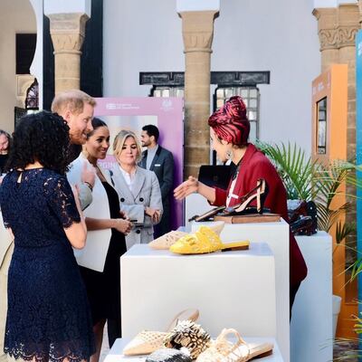 The Duke and Duchess of Sussex at the Andalusian Gardens' artisanal market. Instagram / Kensington Palace