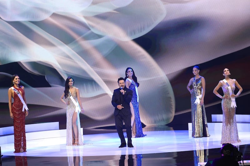 Luis Fonsi performs onstage at the Miss Universe 2020 pageant. Getty Images