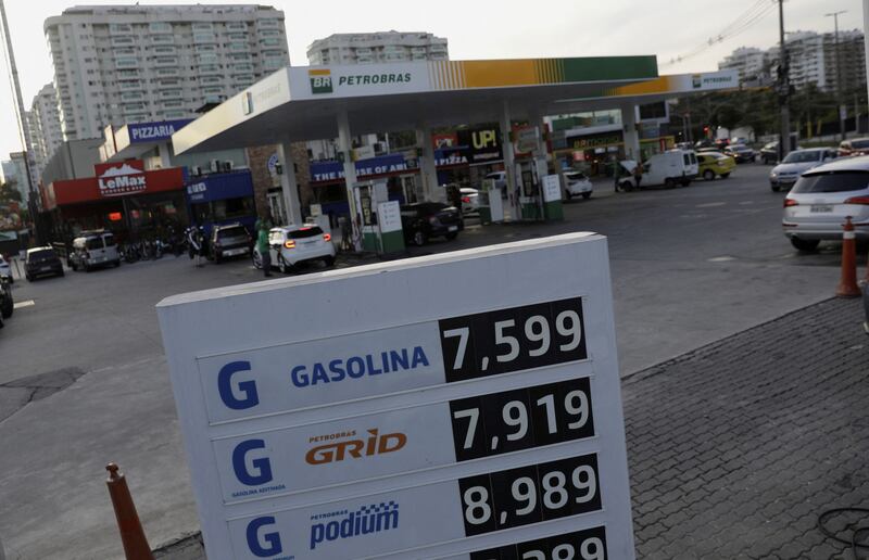 Gasoline prices are displayed at a Petrobras gas station in Rio de Janeiro, Brazil. Latin American countries are largely importers of gas and thus are not benefiting much from the current high international prices for liquefied natural gas. Reuters