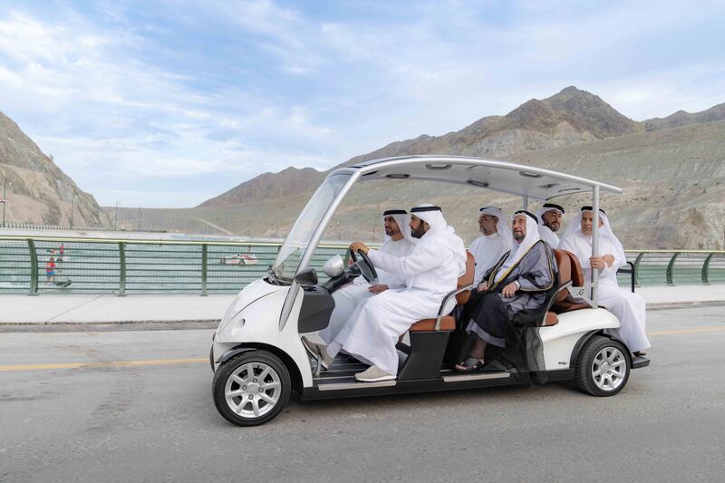 The Sharjah ruler also toured the mountain trails, which span 11.7km