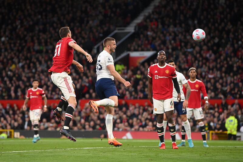 Eric Dier – 6 The centre-back was in the centre of a handball claim in the opening minutes, which VAR denied, but he gave Ronaldo too much space and backed off just after. He nearly got his team level before the half-hour mark, forcing a goal-line clearance from Dalot. Booked. Getty