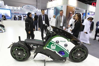 The electric motorcycle. Dubai Police