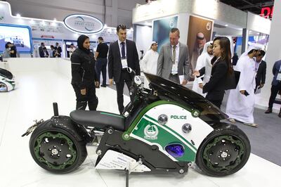 The electric motorcycle. Dubai Police