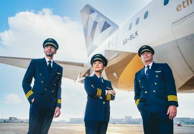 Etihad Airways is seeking to hire hundreds of pilots in 2024 and 2025 to drive its ambitious growth plans. Photo: Etihad Airways