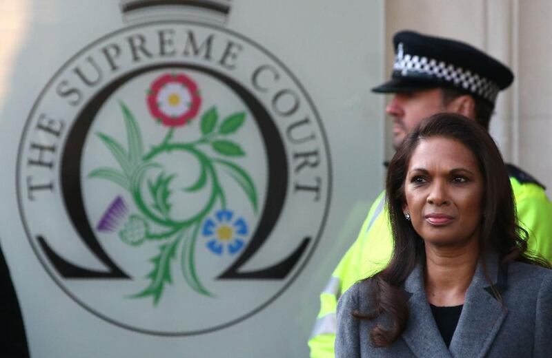 Gina Miller arrives at court over the government’s bid to trigger Brexit plans without parliamentary debate. Daniel Olivas / AFP