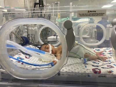 A premature baby lies in Gaza's Al Shifa hospital. Photo: Medical Aid for Palestinians