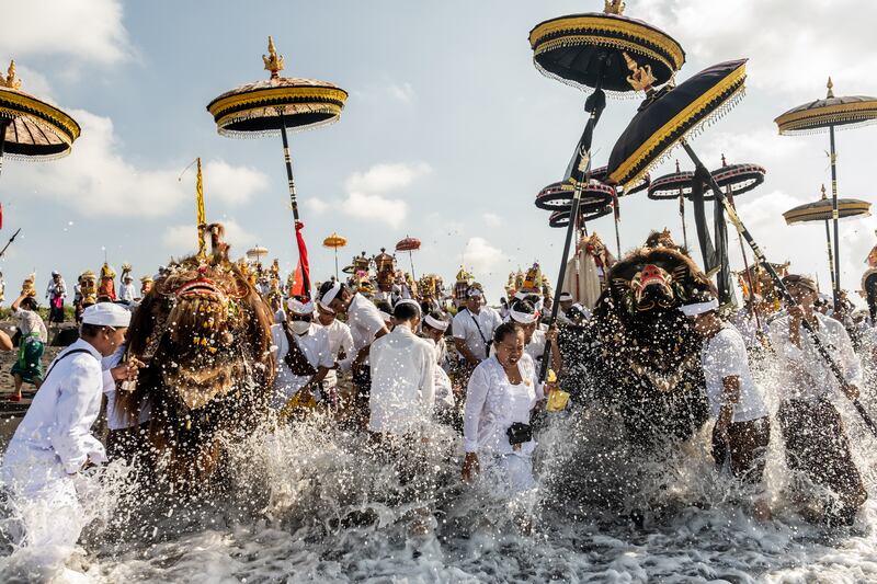 Balinese Hindus perform rituals in Gianyar Bali, Indonesia. Getty Images