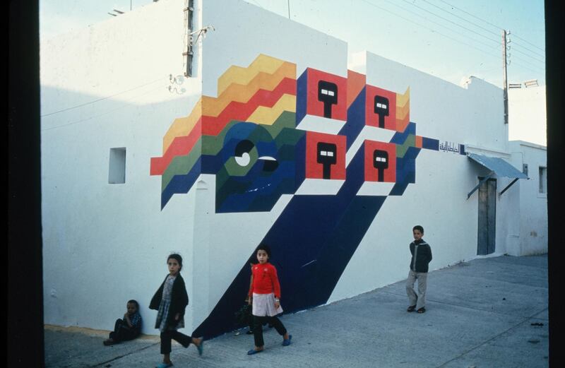 Fresco by Mohammed Chabaa, Asilah Moussem, late 1970s. Safieddine-Melehi archives