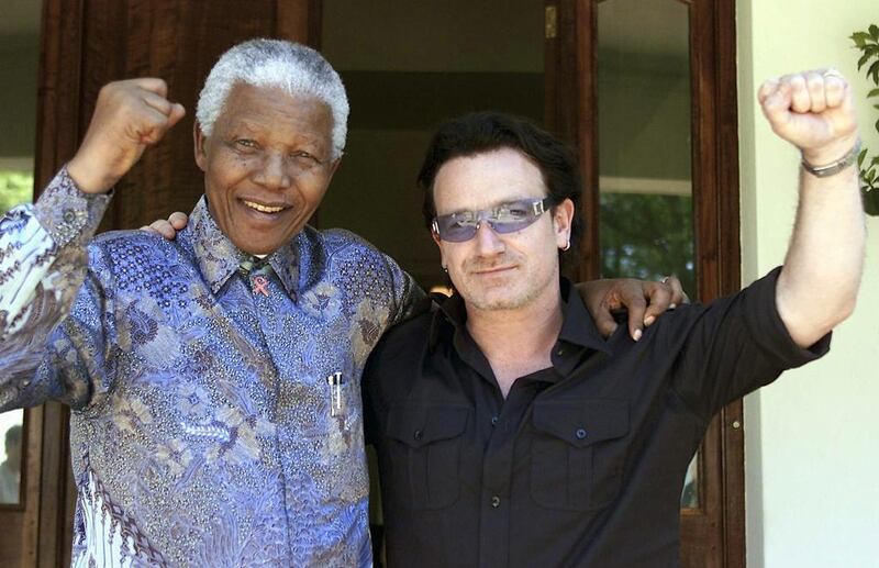 Mandela and Irish rock star Bono in 2002. Juda Ngwenya / Reuters