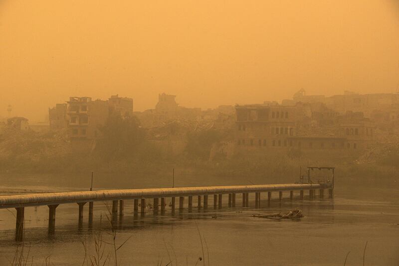 A view of the old town on the banks of the Tigris river in Iraq's northern city of Mosul.