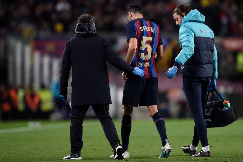 Sergio Busquets - N/A. Limped off after four minutes shaking his head after a poor challenge. A sprained ankle. All at Barcelona will be hoping it doesn’t keep him out for long, with two games against Manchester United approaching. AFP