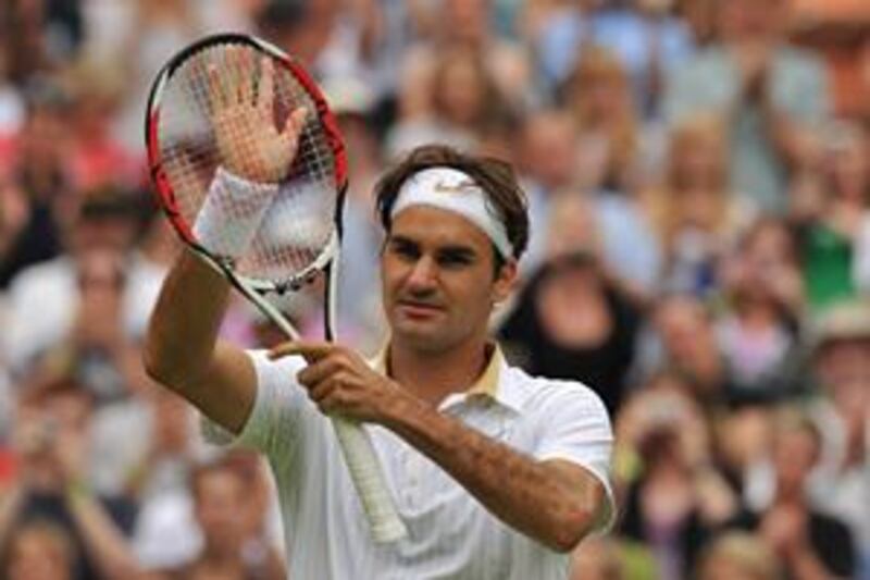 Roger Federer takes on Spain's Guillermo Garcia-Lopez in the second match on Centre Court.
