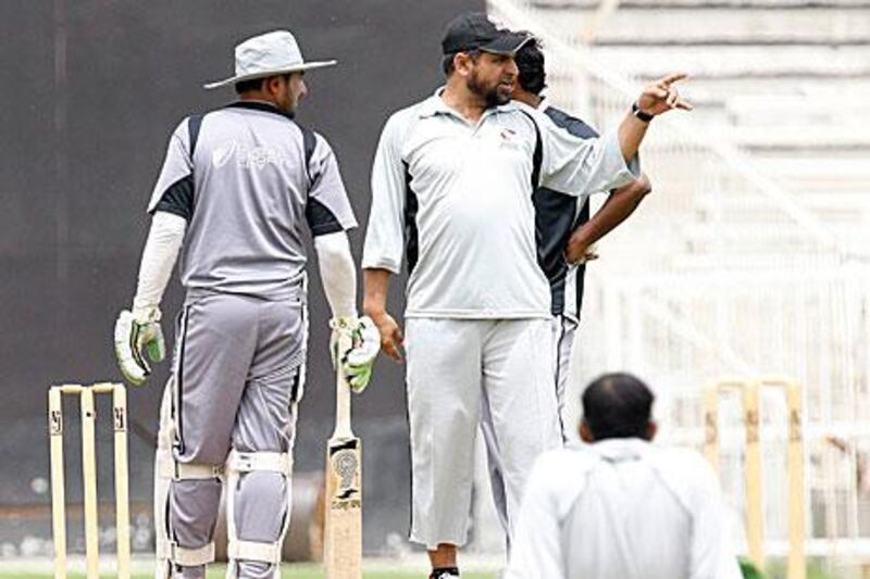 Kabir Khan, centre, and his side are confident of taking on the champions, Afghanistan, following a first win over a more-established side in Kenya in July.