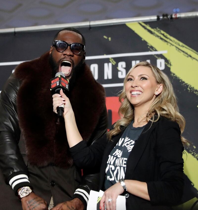 WBC heavyweight champion Deontay Wilder arrives at the MGM Grand on Tuesday ahead of his fight against Britain's Tyson Fury on Saturday. AP Photo