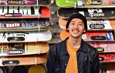Shodai Baba, an employee Stormy, the oldest skate shop in Tokyo. Ronan O'Connell