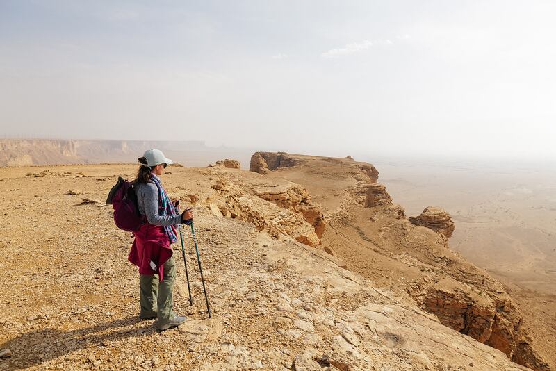 The ridge offers spectacular views of the desert