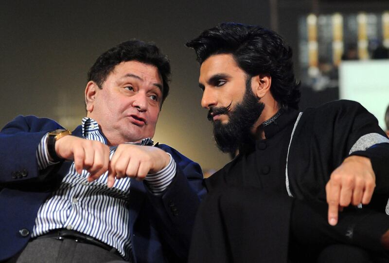 Rishi Kapoor and Ranveer Singh attend the 'Umang Mumbai Police Show 2017’ in Mumbai on January 21, 2017. AFP