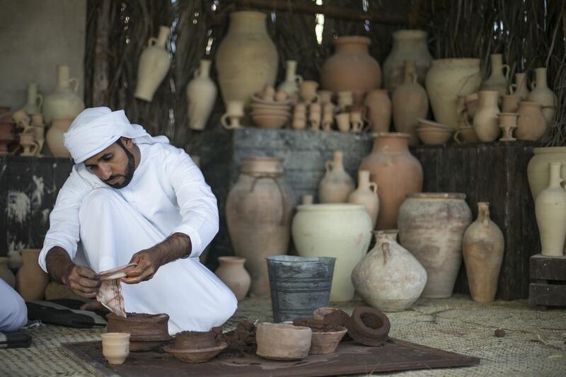 Pottery making is also among the attractions at the Qasr Al Hosn Festival. Mona Al Marzooqi / The National