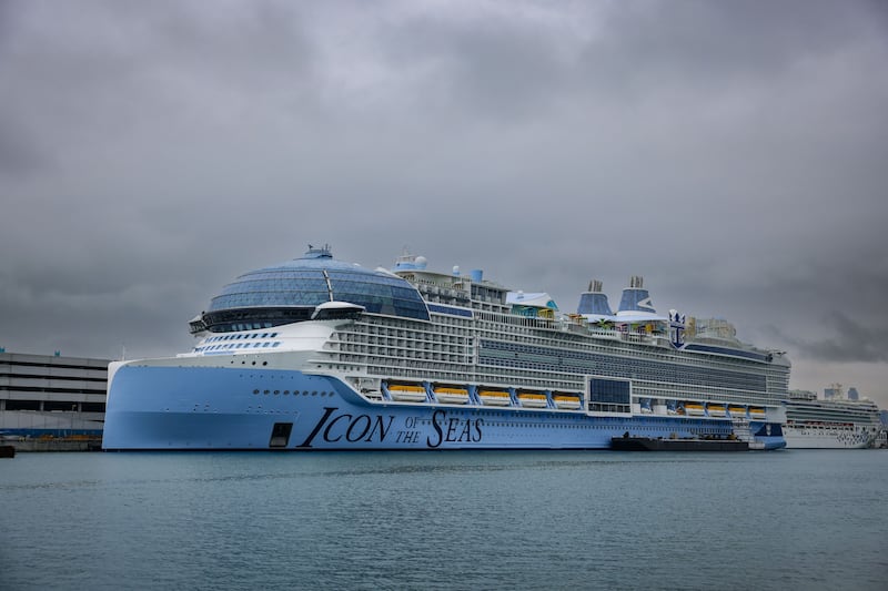 The Icon of the Seas cruise ship by Royal Caribbean sails from Miami around the Caribbean for seven-day journeys. Getty Images