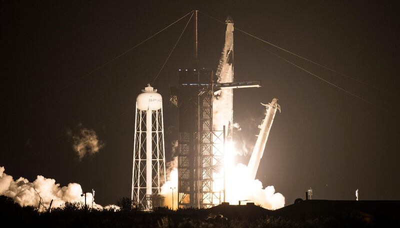 A SpaceX Falcon 9 rocket carrying the company's Crew Dragon spacecraft, is launched for NASA's SpaceX Crew-1 mission, to the International Space Station, in Cape Canaveral, Florida. EPA