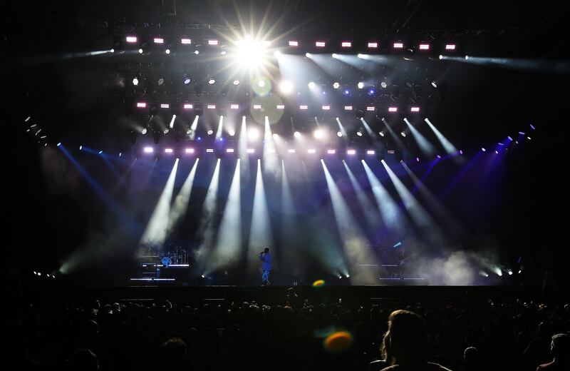 A spectacular lightshow accompanying Khalid's performance. Pawan Singh / The National