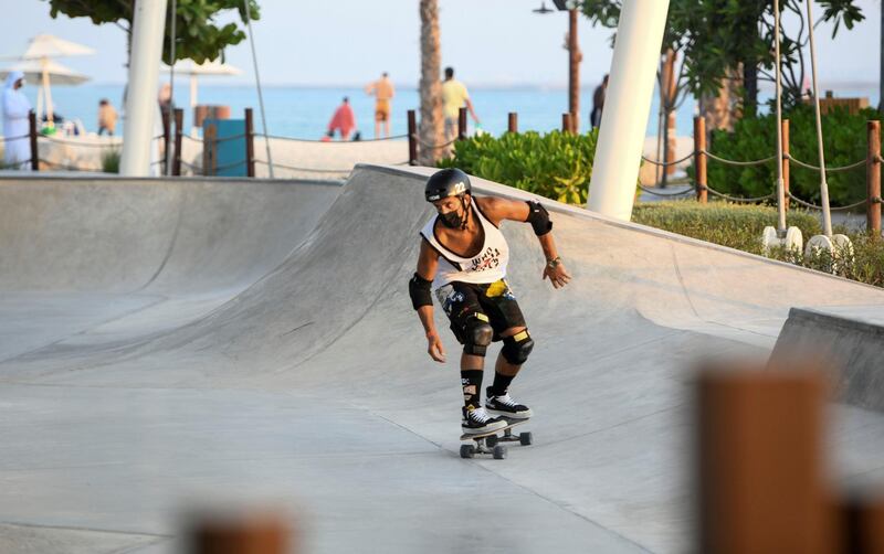 Evening-AD Skateboarding on Hudayriat Island, in Abu Dhabi on June 4, 2021. Khushnum Bhandari / The National 
Reporter: N/A News
