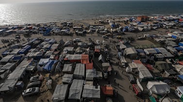 A camp for internally displaced Palestinians in the southern Gaza Strip. EPA