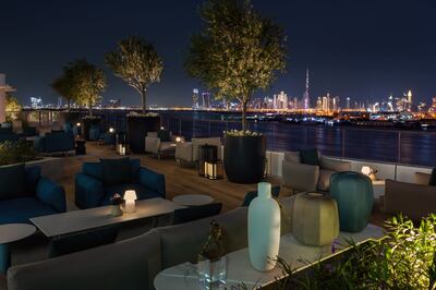 The Luma Pool Lounge comes to life at night. Photo: Address Grand Creek Harbour