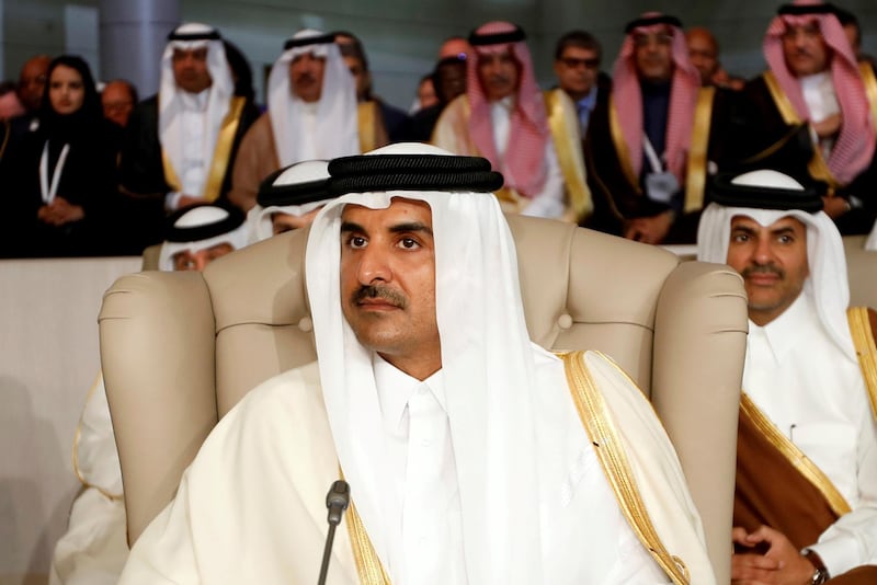 FILE PHOTO: Qatar's Emir Sheikh Tamim bin Hamad Al-Thani attends the 30th Arab Summit in Tunis, Tunisia March 31, 2019. REUTERS/Zoubeir Souissi/File Photo