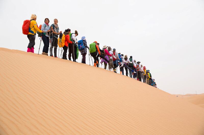 Participants on the ridge during this year's Women's Heritage Walk. Courtesy Women's Heritage Walk