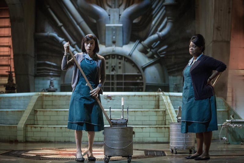 (From L-R) Sally Hawkins and Octavia Spencer on the set of THE SHAPE OF WATER. Kerry Hayes / 20th Century Fox