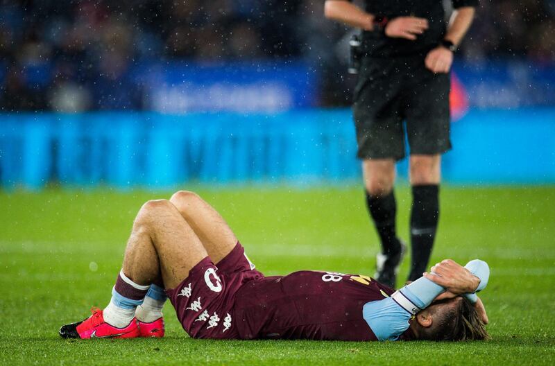 Jack Grealish after Aston Villa lose to Leicester City in the Premier League. EPA