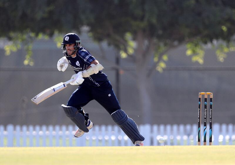 Dubai, United Arab Emirates - January 23rd, 2018: Scotland's Kyle Coetzer in action during the match between the UAE and Scotland. Tuesday, January 23rd, 2018 at ICC Academy, Dubai. Chris Whiteoak / The National