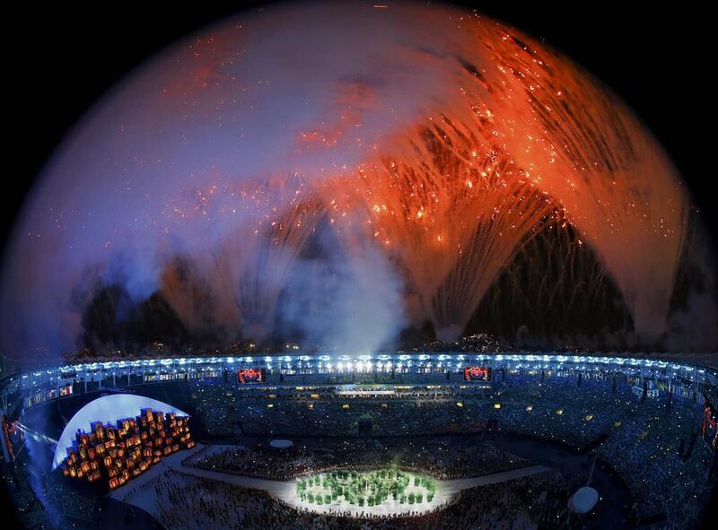 Fireworks explode during the opening ceremony. Fabrizio Bensch / Reuters