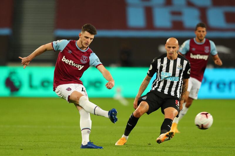Declan Rice - 6: One brilliant ball down the right for Fredericks in first half but his passing radar wasn't its usual accurate self at times. AFP