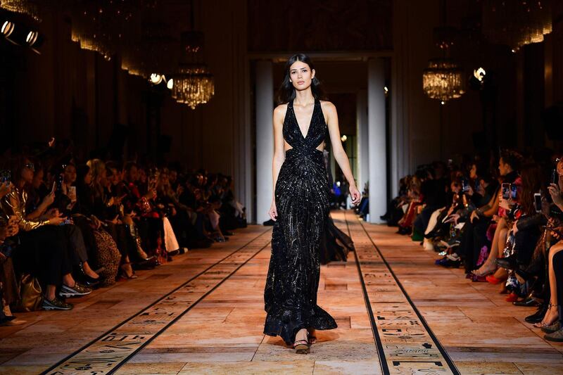 A look by Zuhair Murad during his spring / summer 2020 haute couture show in Paris, on January 22, 2020. AFP