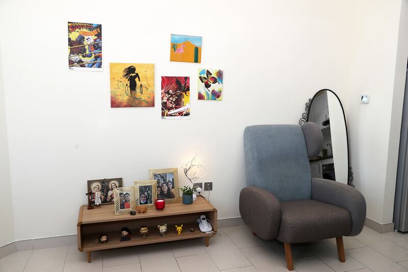 Also an artist, Susan has decked up her apartment with her own paintings
