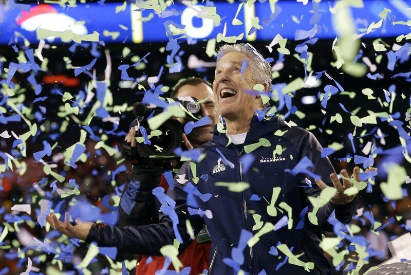 Seattle Seahawks head coach Pete Carroll celebrates after his team wins Super Bowl XLVIII. Ted S Warren / AP  