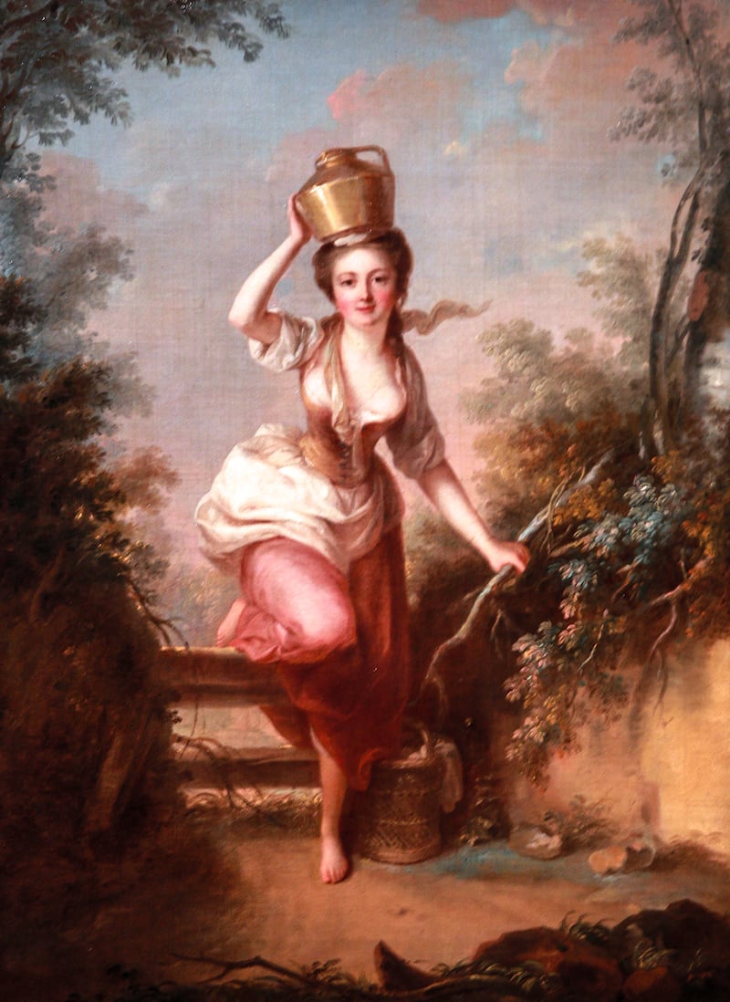 The Milk Maid by Jean-Baptiste Huet an artist who lived from 1745 to 1811