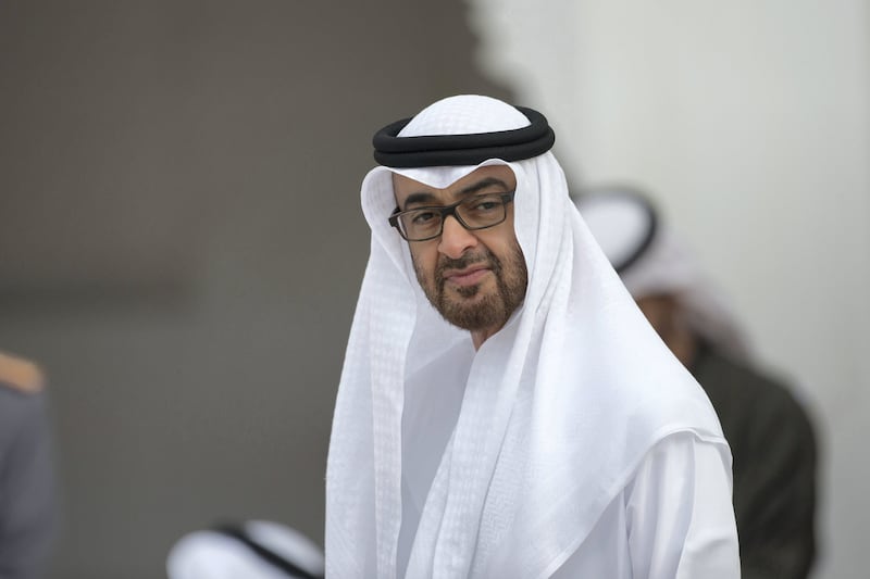 Sheikh Mohamed bin Zayed, the Crown Prince of Abu Dhabi and Deputy Supreme Commander of the Armed Forces, said Algeria’s Abdelaziz Bouteflika had a close relationship with Sheikh Zayed, the Founding Father. Photo: Abu Dhabi Crown Prince Court