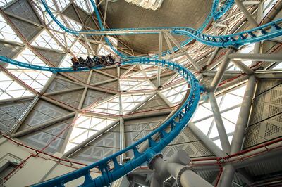 The Storm Coaster in Dubai Hills Mall is the fastest indoor rollercoaster in the world. Photo: Emaar