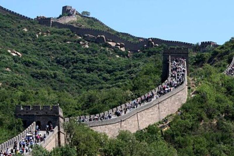 BADALING, CHINA - May 22, 2009: Tourists visit the Great Wall of China at Badaling, about 90 minutes from Beijing. ( Ryan Carter / The National )





*** stock, great wall of china, china