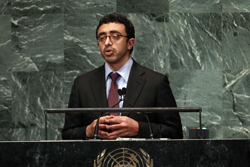 Sheikh Abdullah bin Zayed, Minister of Foreign Affairs, has backed Saudi Arabia's rejection of a seat on the UN Security Council. Reuters / Keith Bedford 

