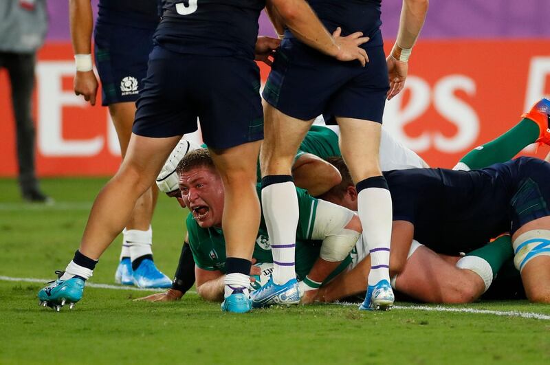 3 Tadhg Furlong (Ireland)
Ireland’s set piece was faultless in the hefty win over Scotland, and prop Furlong profited from their forward dominance with a third career try. AFP